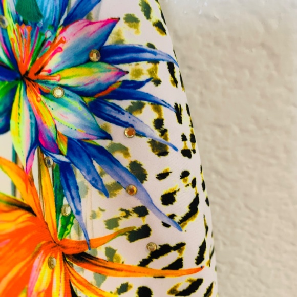 Venus Hot Rio One Piece Swimsuit Size 14 NWOT Leopard Floral Halter Neck Beach - Picture 8 of 16